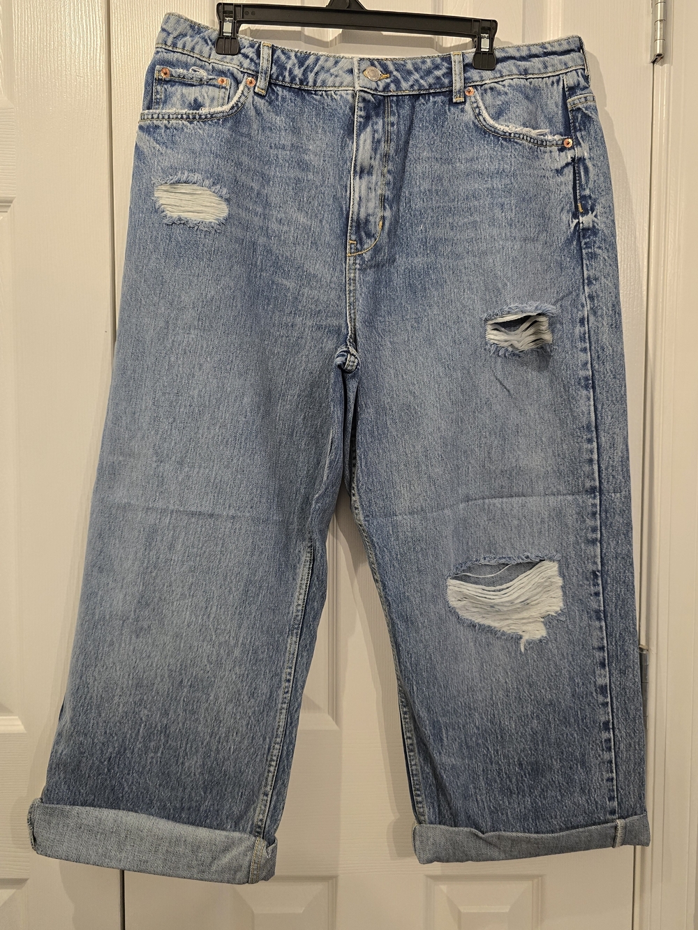 NWOT New Look Denim Cropped Cuffed Jeans - 14